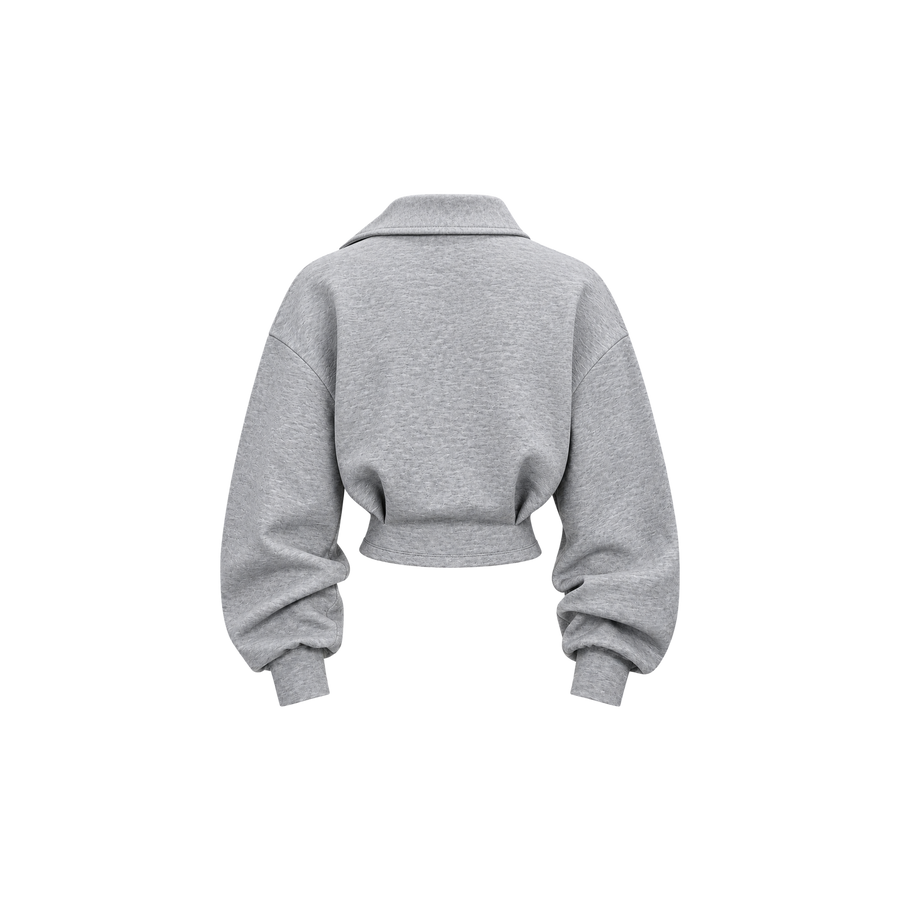 Skinny Bitch Power Muse Grey Melange Cropped Sweatshirt