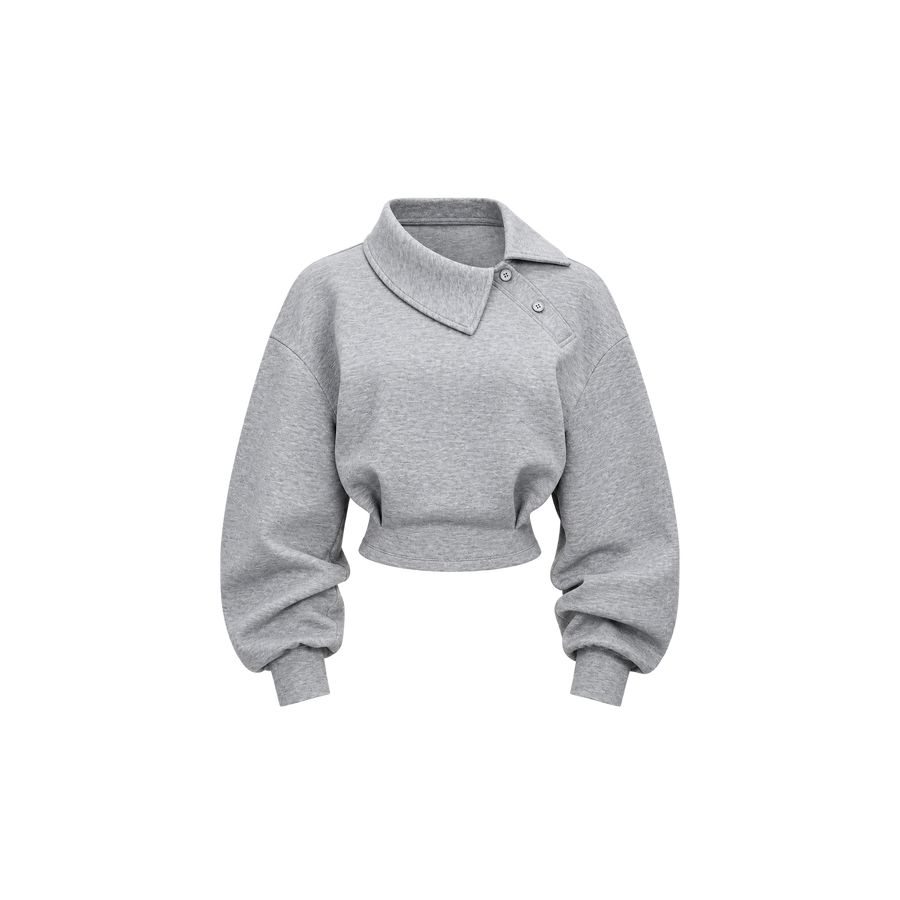 Skinny Bitch Power Muse Grey Melange Cropped Sweatshirt