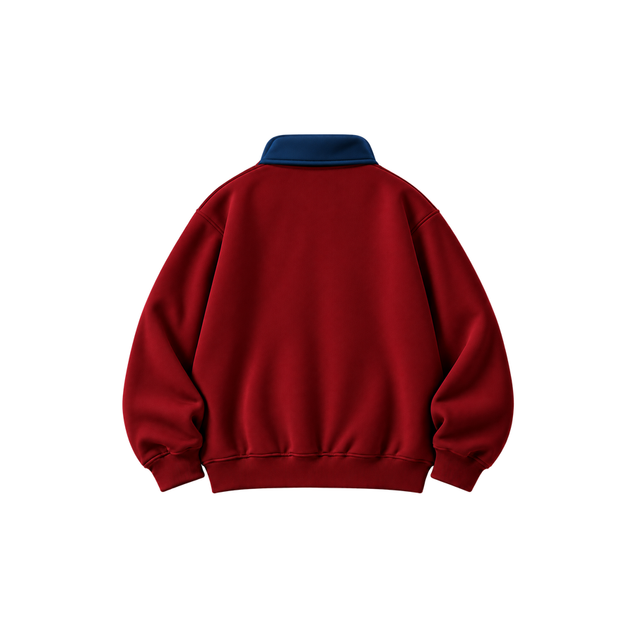 Skinny Bitch Retro Muse Burgundy Navy Quarter Zip Sweatshirt