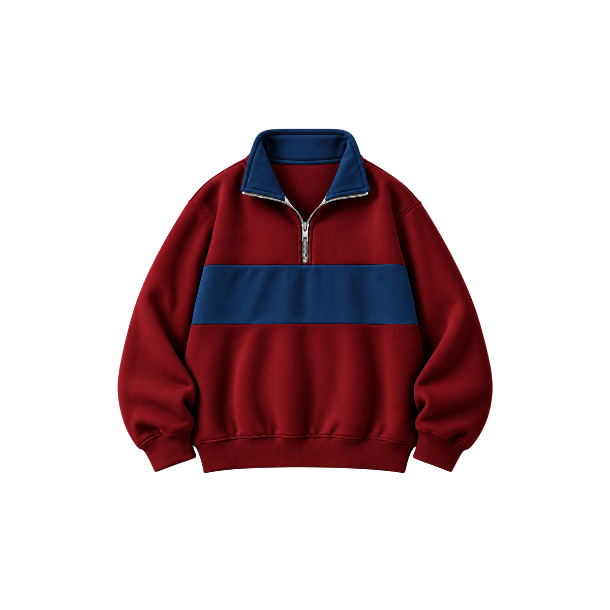 Skinny Bitch Retro Muse Burgundy Navy Quarter Zip Sweatshirt