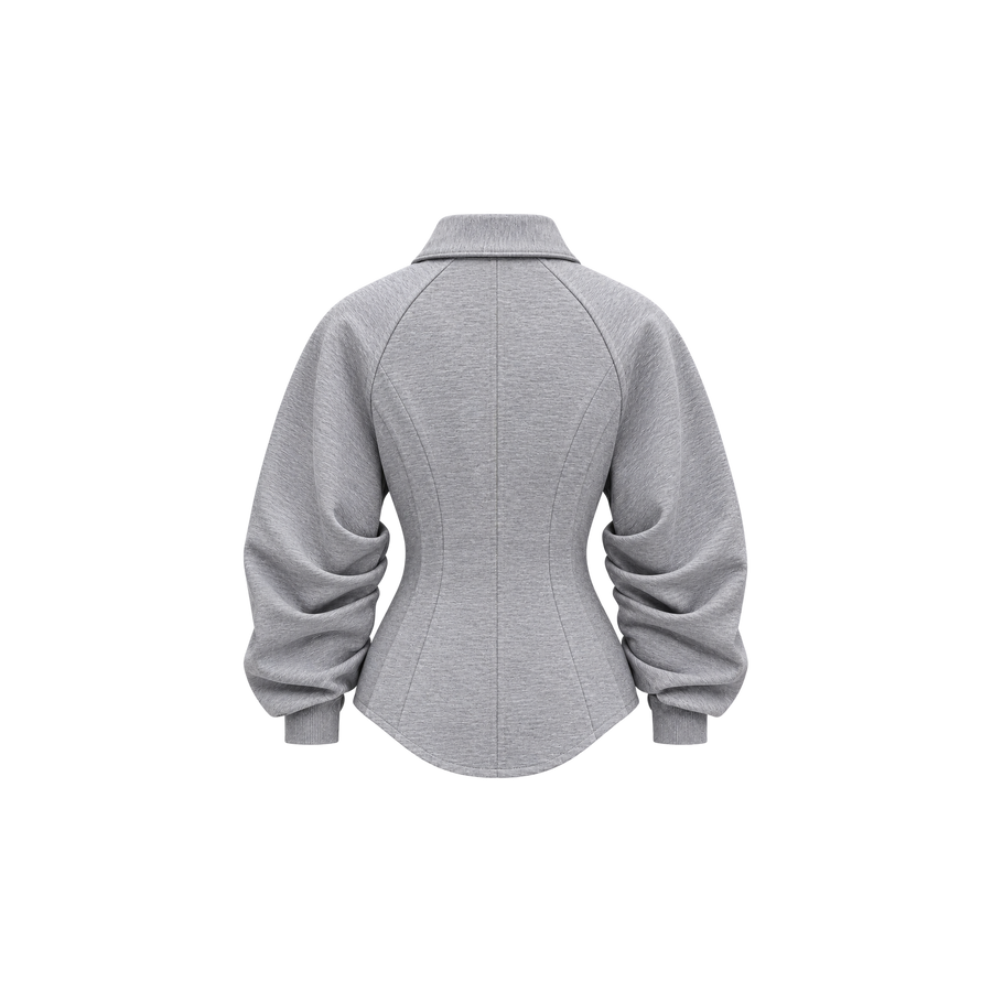 Skinny Bitch SculptFit Grey Melange Zip-Up Jacket