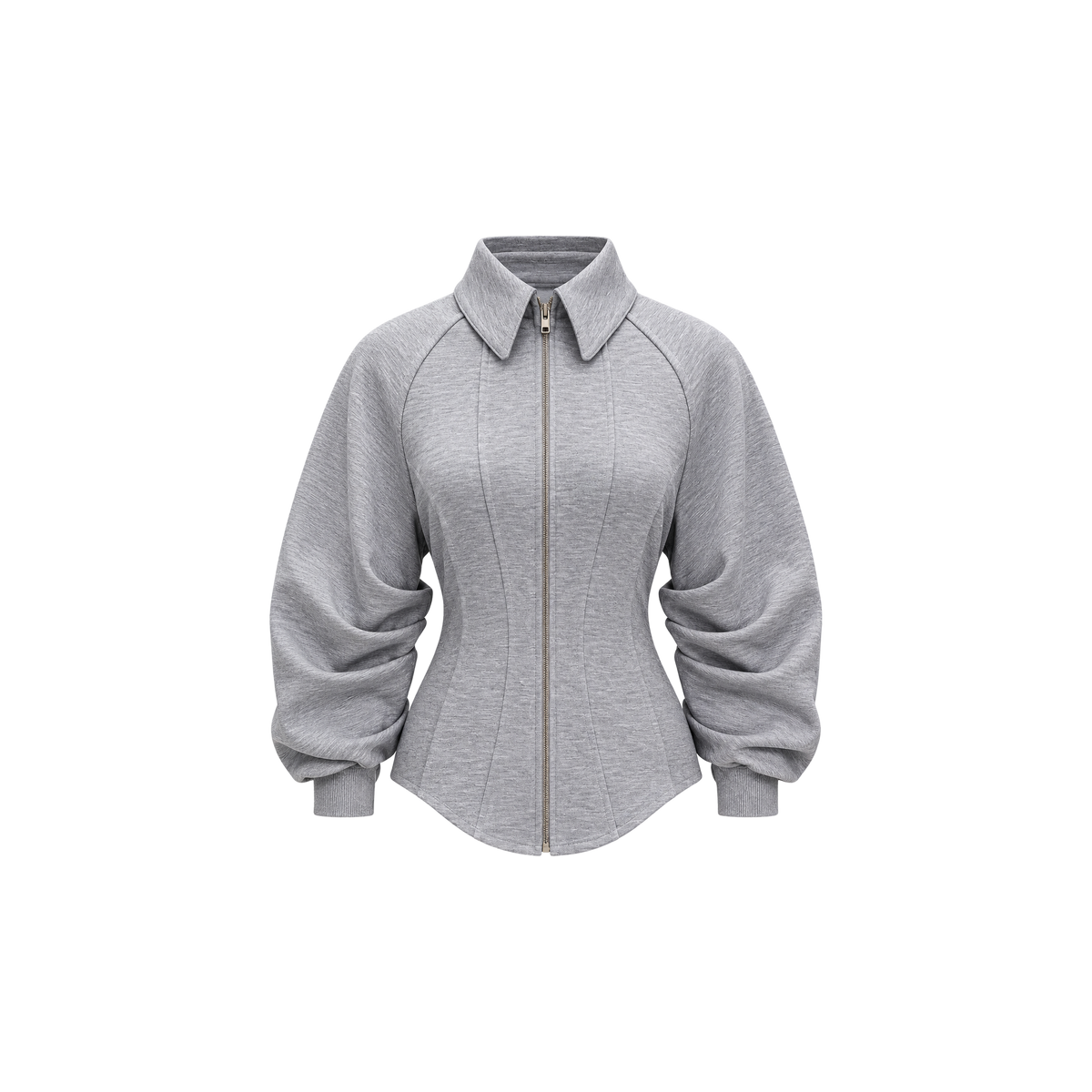 Skinny Bitch SculptFit Grey Melange Zip-Up Jacket