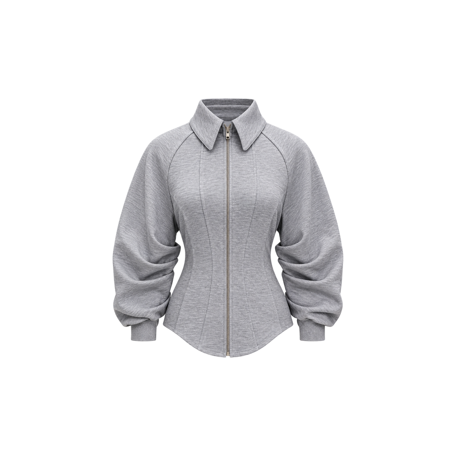 Skinny Bitch SculptFit Grey Melange Zip-Up Jacket