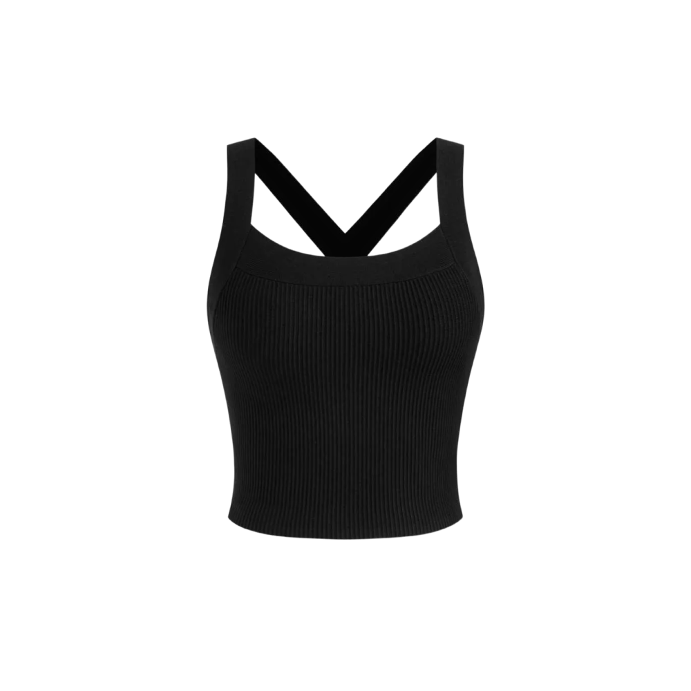 Sknny B*tch Contour Black Cross Back Tank