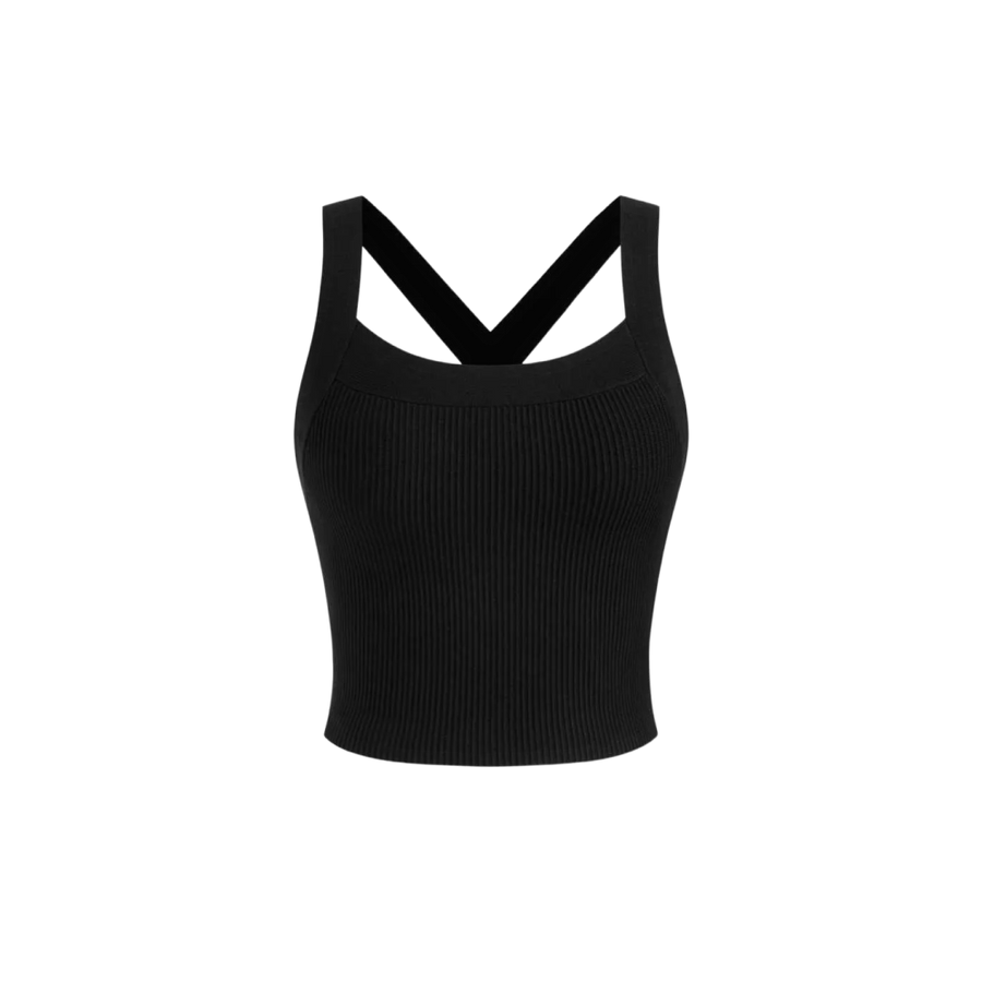 Sknny B*tch Contour Black Cross Back Tank