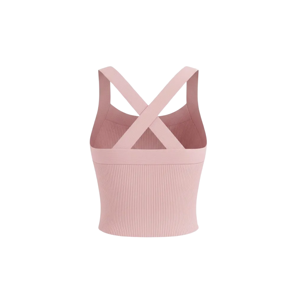 Sknny B*tch Contour Powder Pink Cross Back Tank