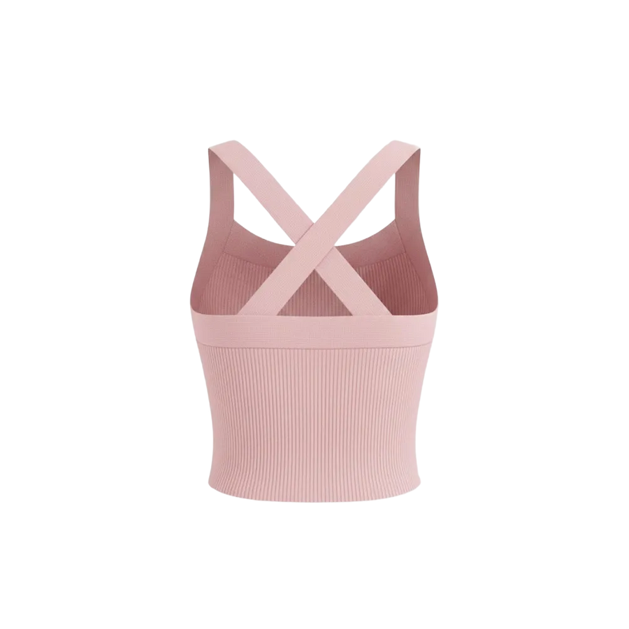 Sknny B*tch Contour Powder Pink Cross Back Tank
