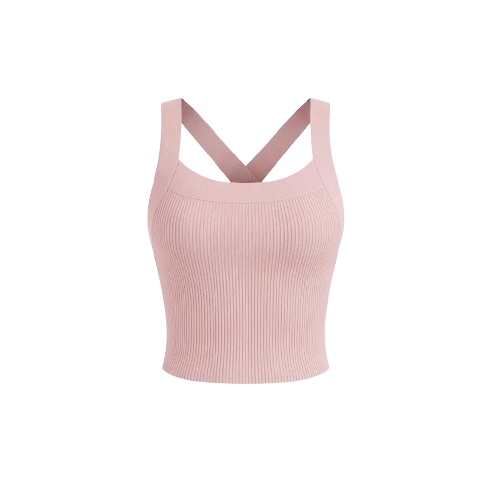 Sknny B*tch Contour Powder Pink Cross Back Tank