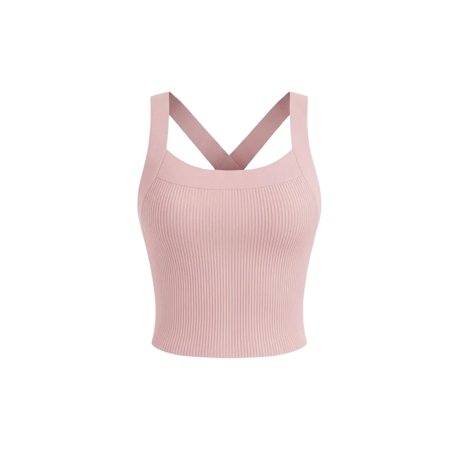 Sknny B*tch Contour Powder Pink Cross Back Tank
