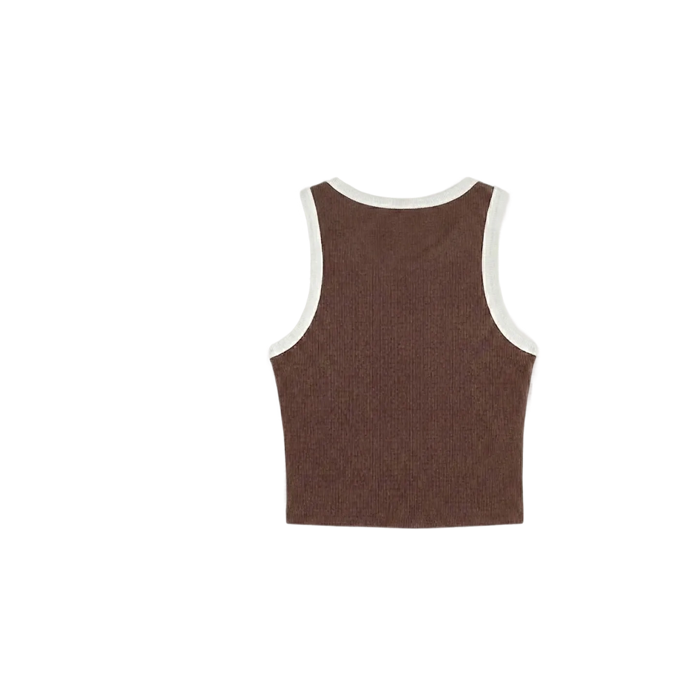 Sknny B*tch Contrast Women Brown Tank