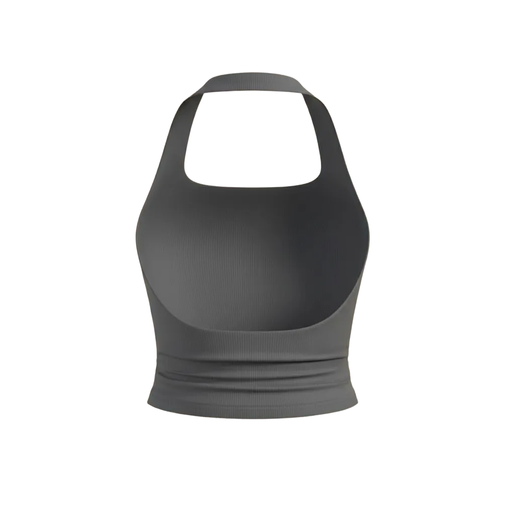 Sknny B*tch Halo Gray Halter Top