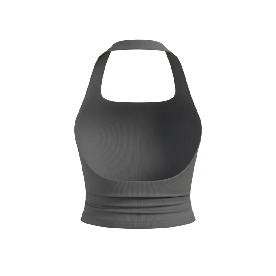 Sknny B*tch Halo Gray Halter Top