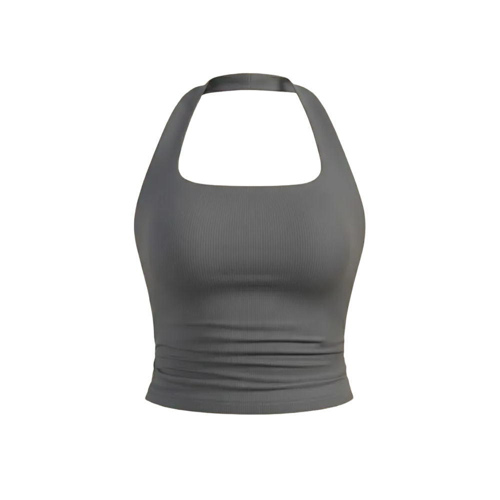 Sknny B*tch Halo Gray Halter Top
