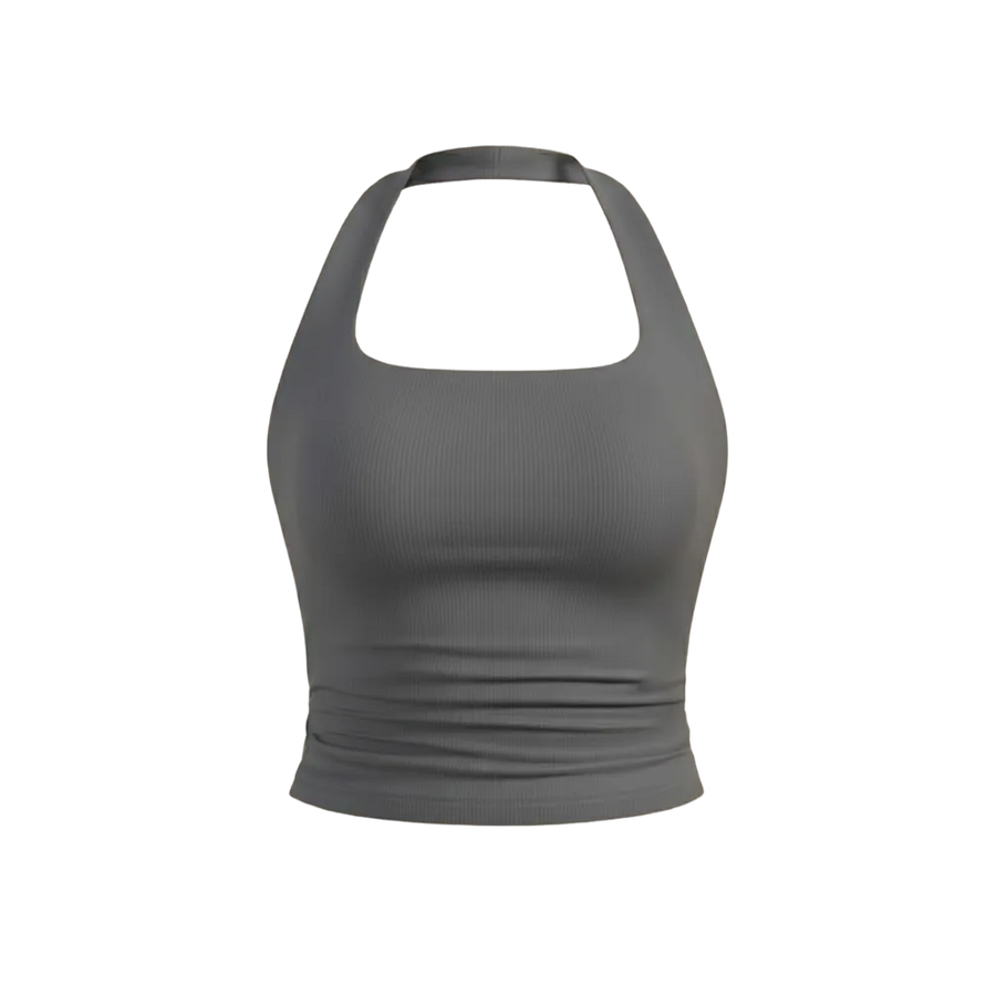 Sknny B*tch Halo Gray Halter Top