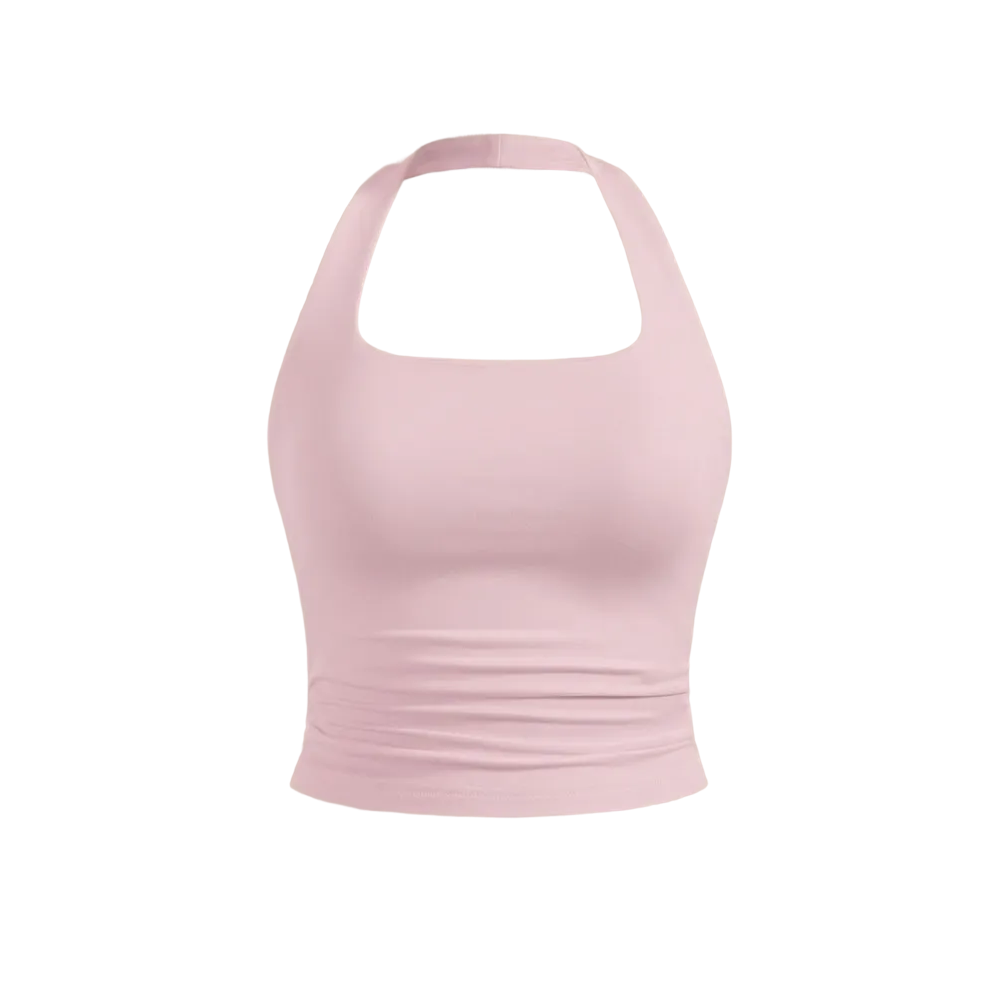 Sknny B*tch Halo Powder Pink Halter Top