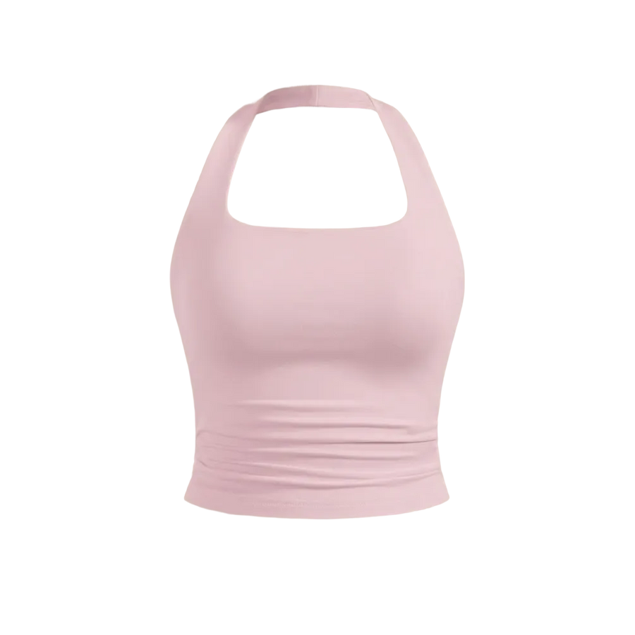 Sknny B*tch Halo Powder Pink Halter Top